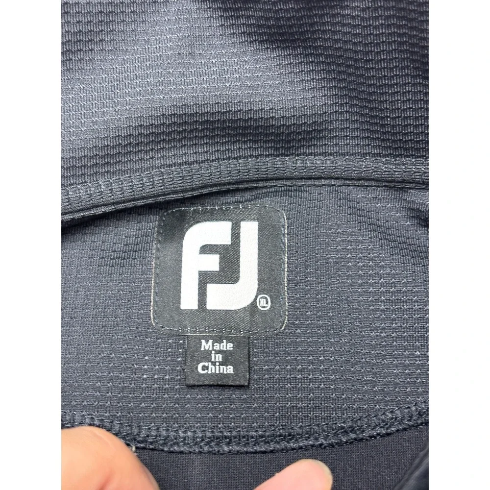 FootJoy Mens XL Black Quarter Zip Pullover Performance‎ Golf Shirt 1924 Logo